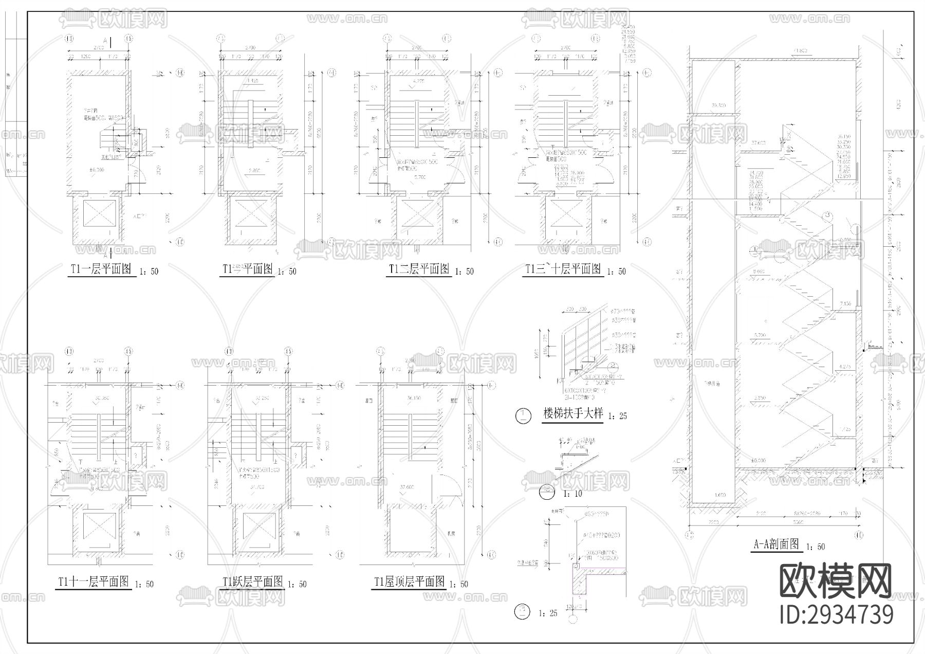 高层住宅小区建筑楼cad施工图下载（渲染图4）