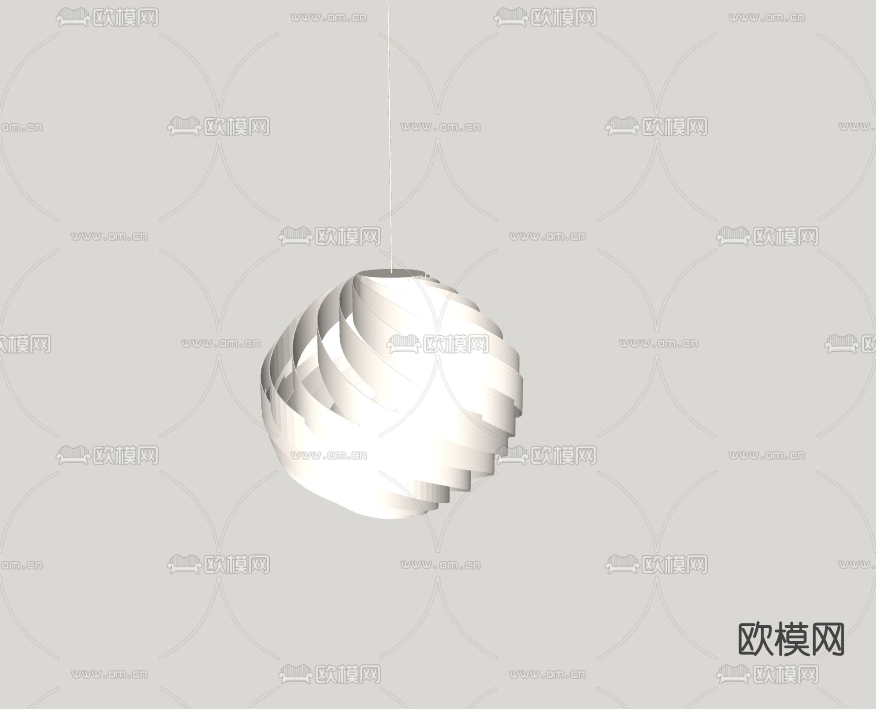 现代艺术吊灯su模型下载（渲染图2）