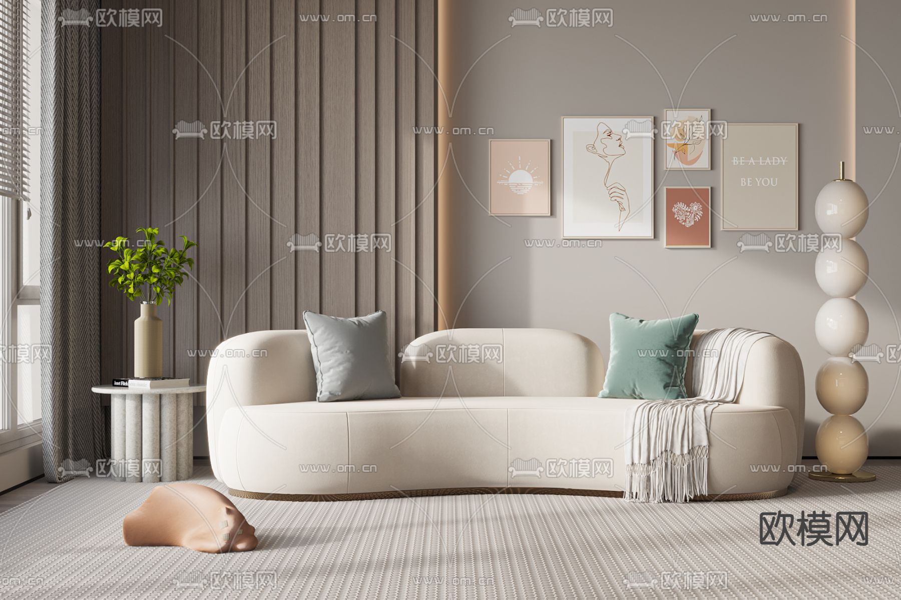 异形沙发 弧形沙发3d模型下载