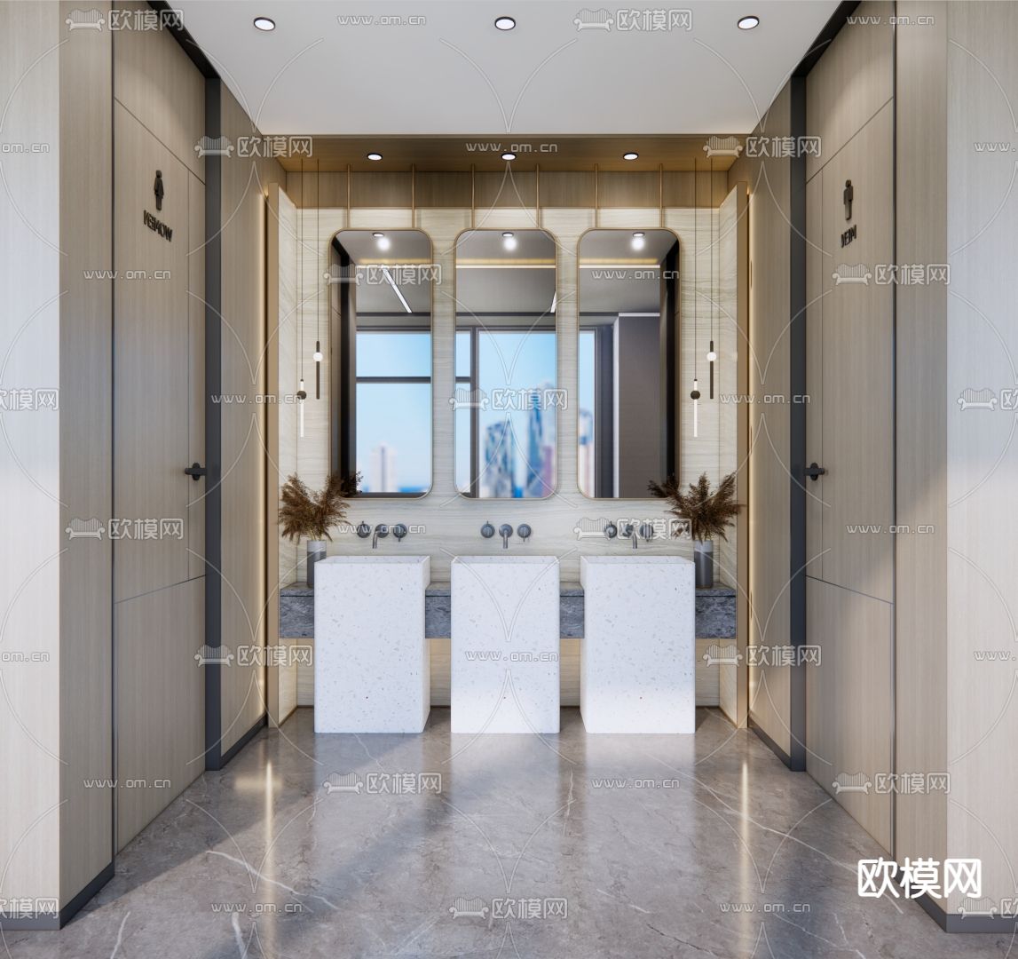 卫生间 洗手台su模型下载（渲染图1）