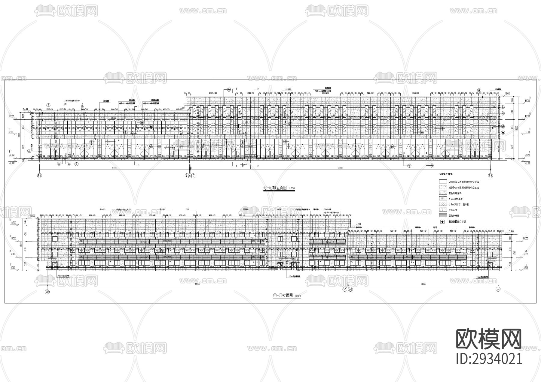 团结村物流园区货运枢纽项目二期外墙装饰cad施工图下载（渲染图6）