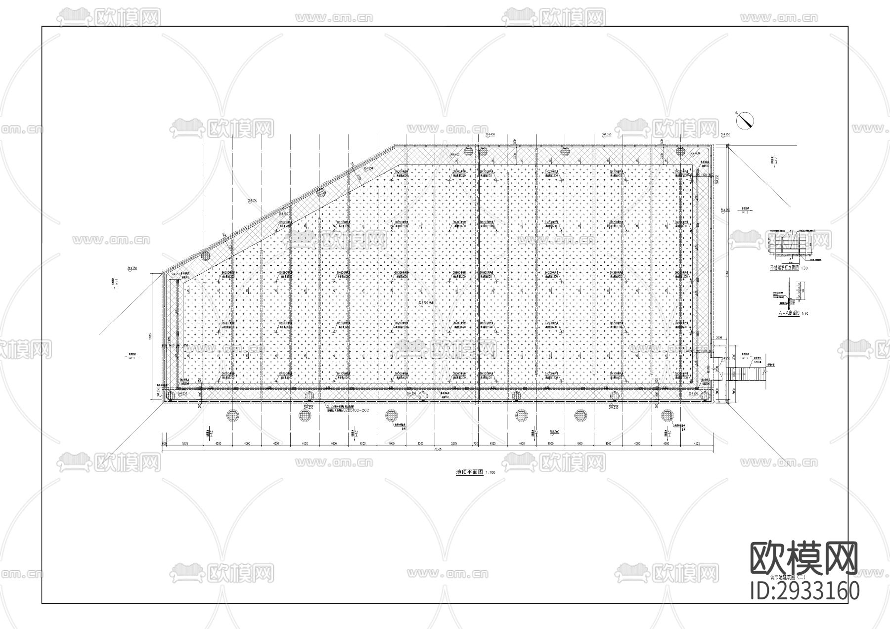 悦来水厂南输管道配套设施古木峰调节池工程cad施工图下载（渲染图10）