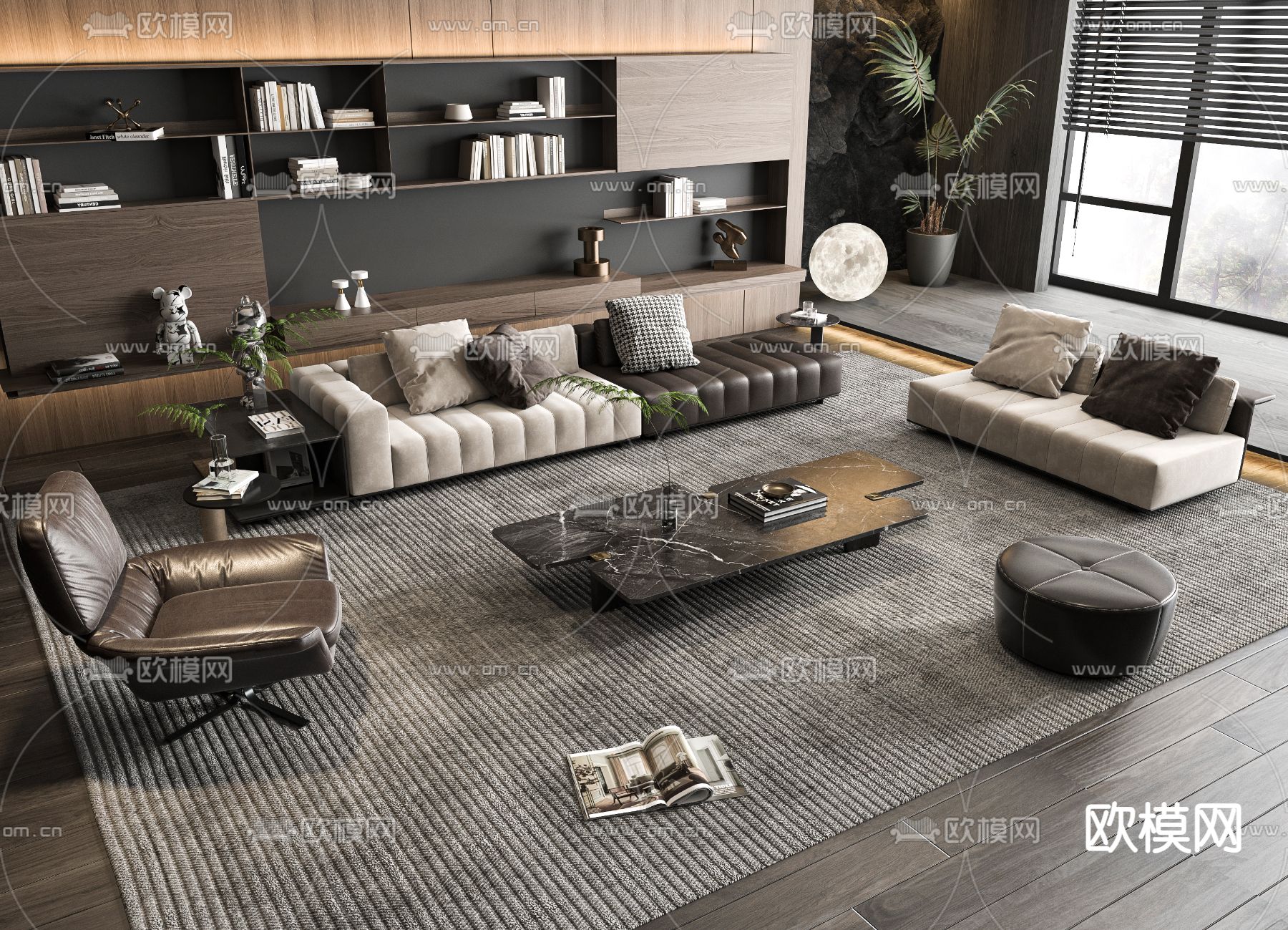 Minotti 组合沙发3d模型下载