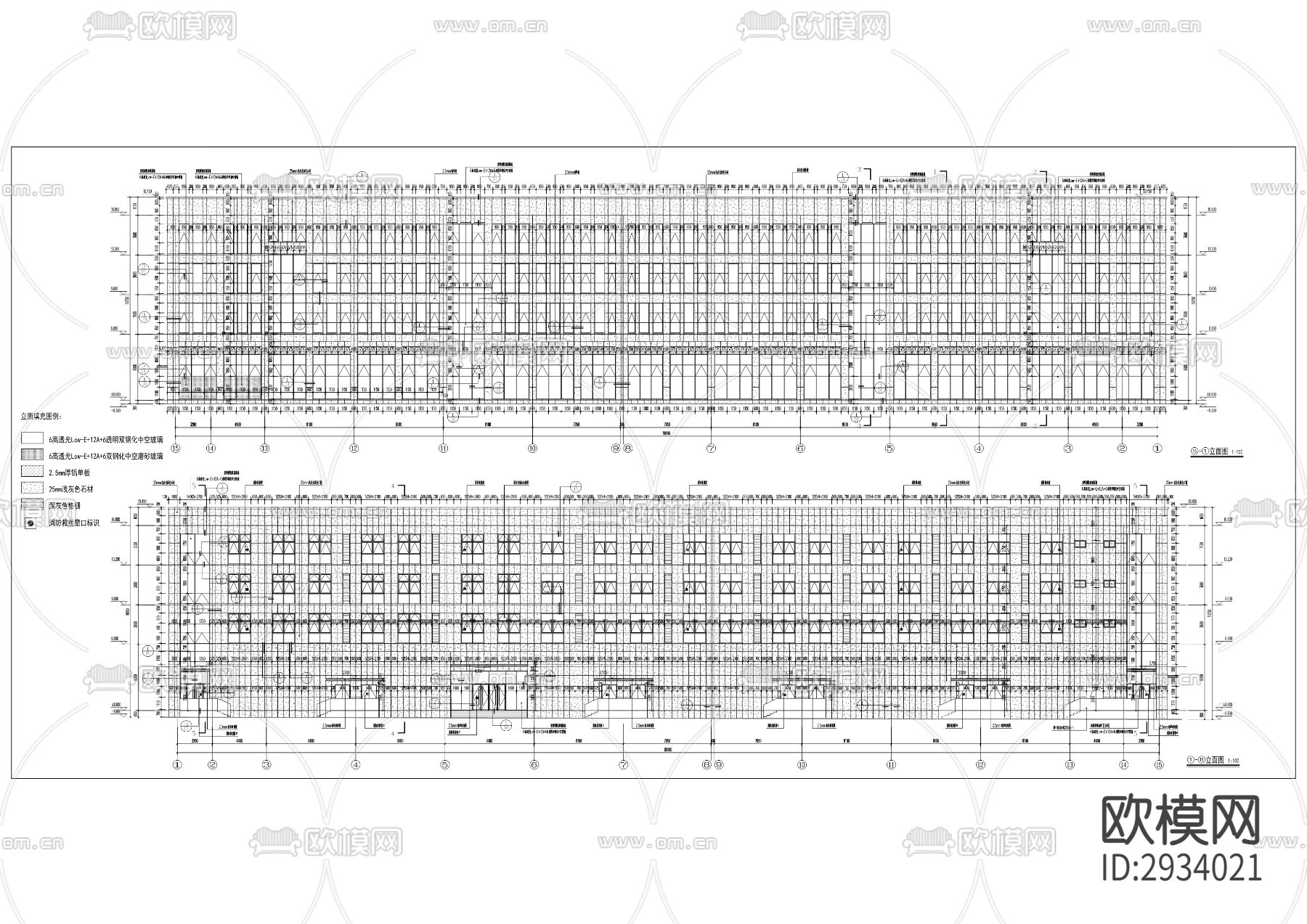 团结村物流园区货运枢纽项目二期外墙装饰cad施工图下载（渲染图8）