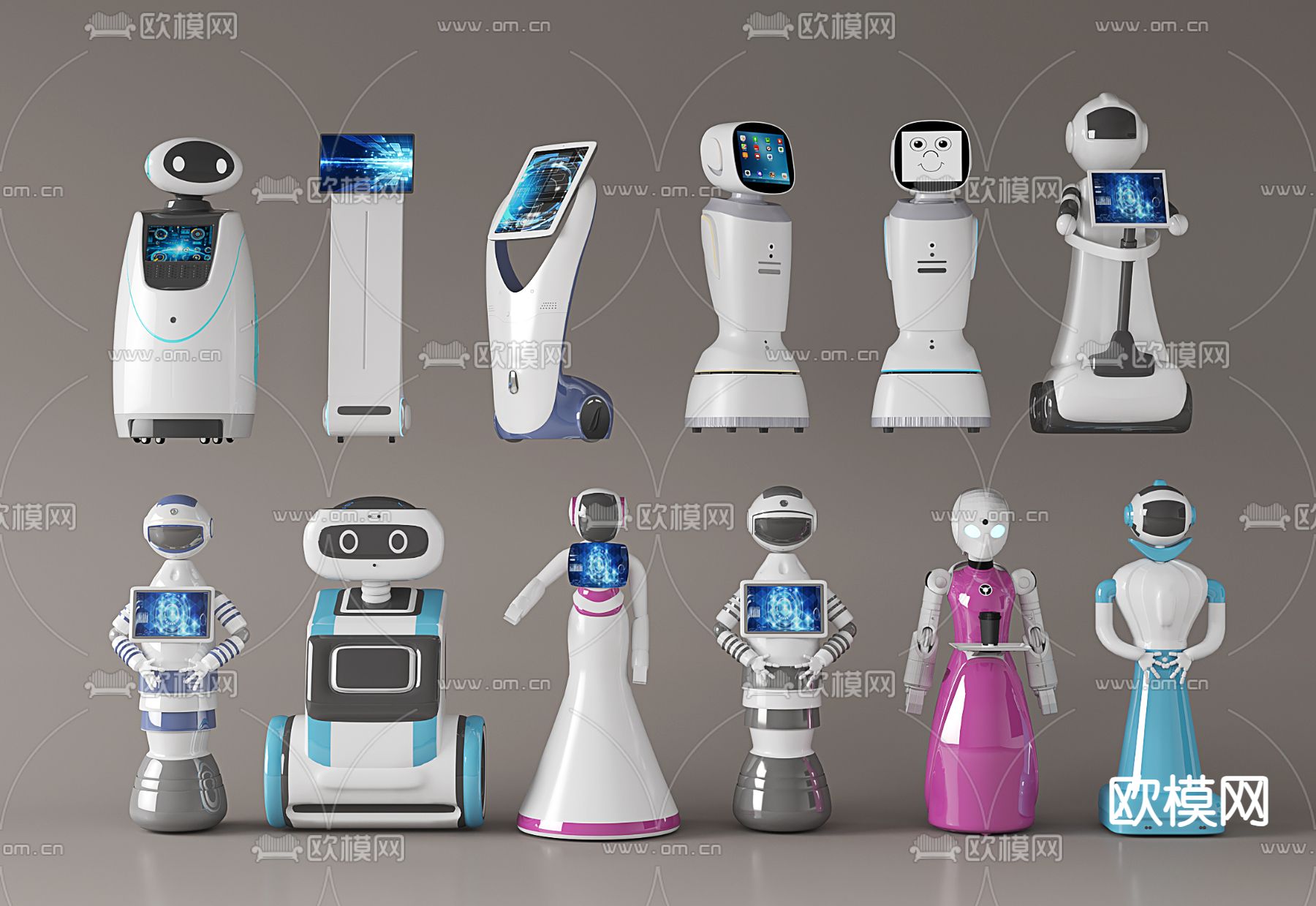 人工智能机器人su模型下载（渲染图1）