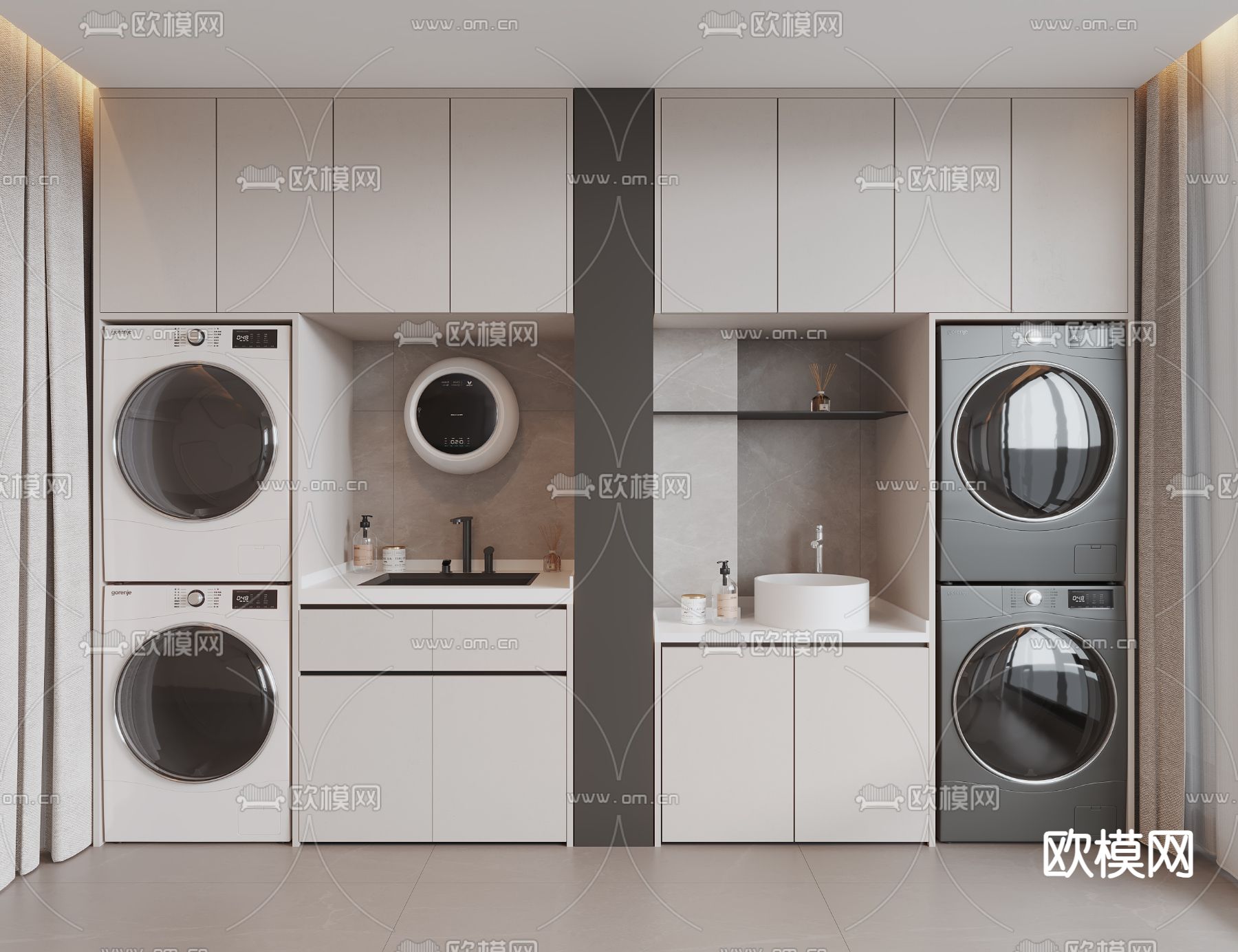 阳台柜 洗衣机柜3d模型下载