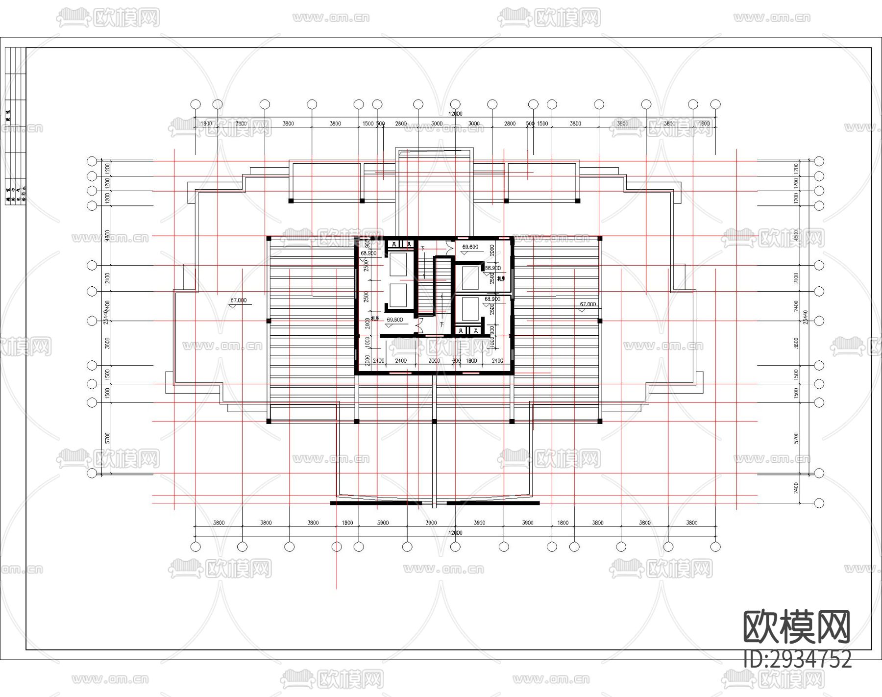高层住宅楼建筑cad施工图下载（渲染图7）