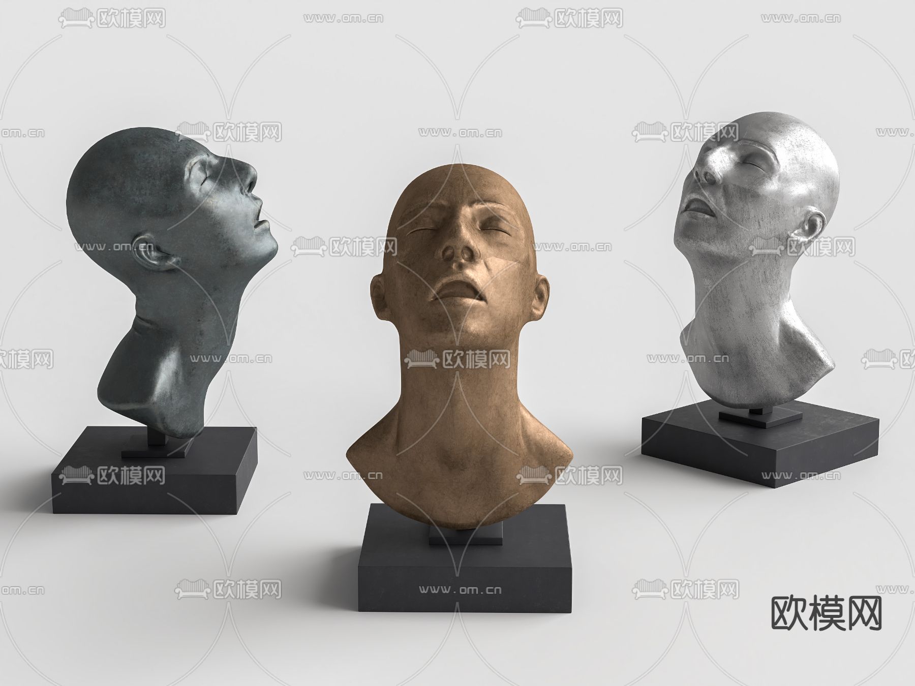 现代人像雕塑su模型