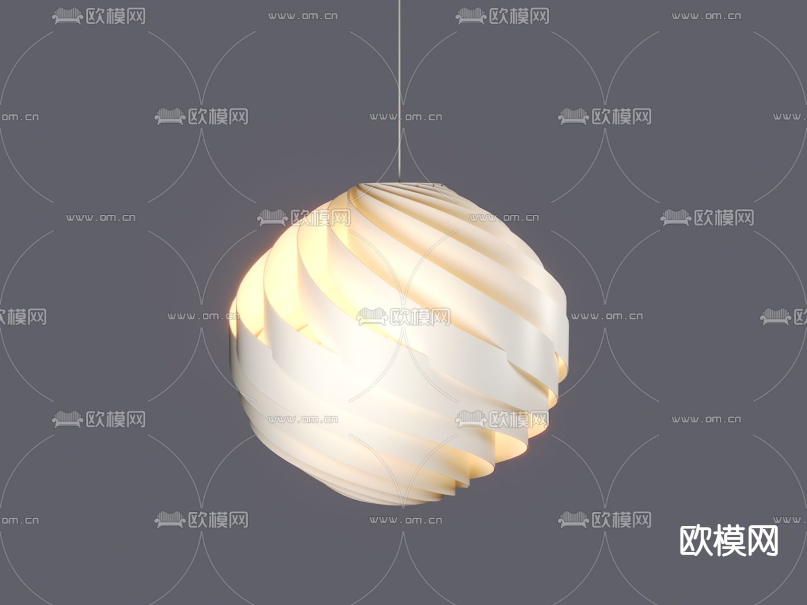 现代艺术吊灯su模型下载（渲染图1）