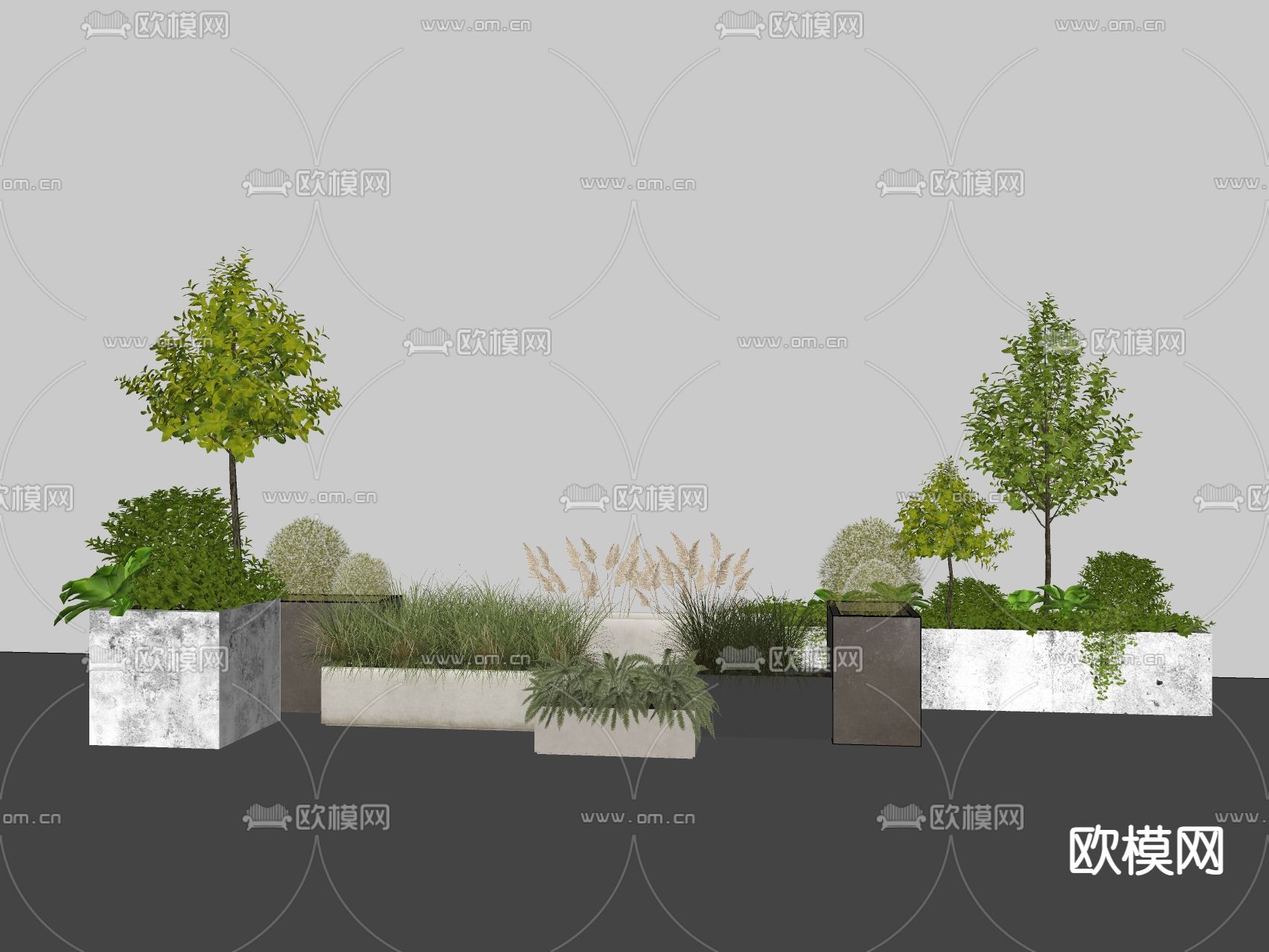 花坛 花箱 树池su模型下载