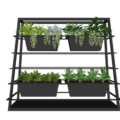  现代花箱 花架su模型 