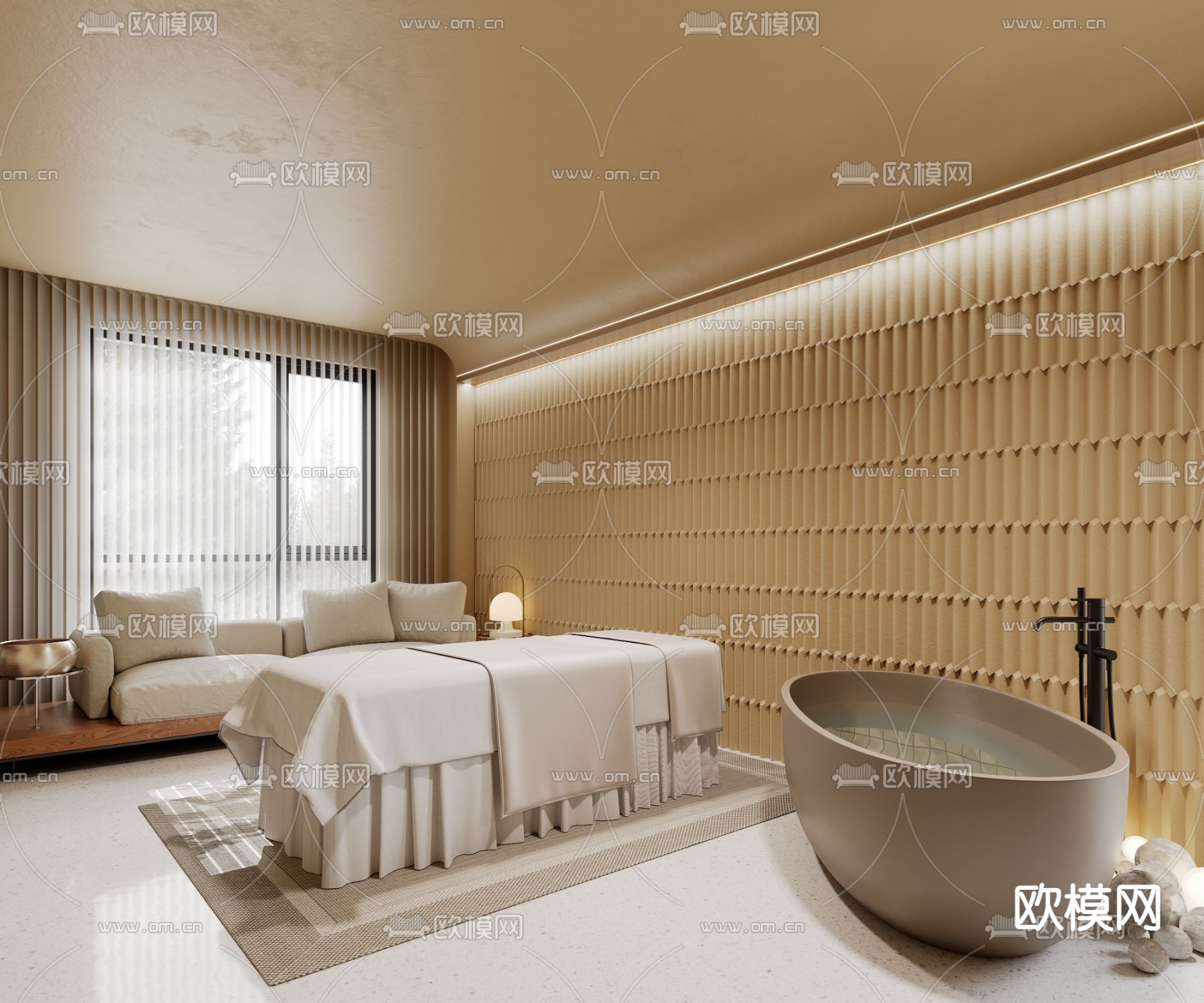 侘寂SPA 护理房 美容房3d模型下载