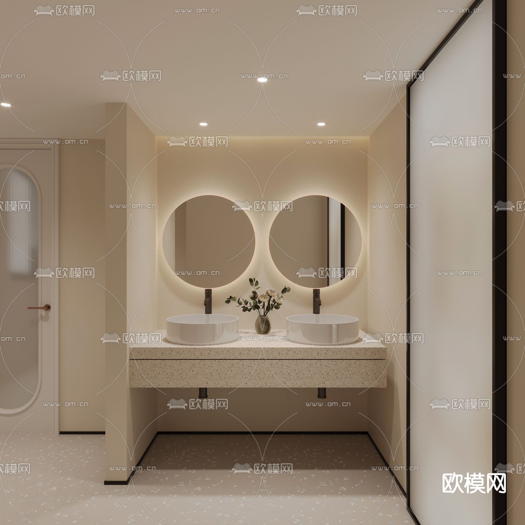 侘寂SPA 护理房 美容院3d模型下载（渲染图2）