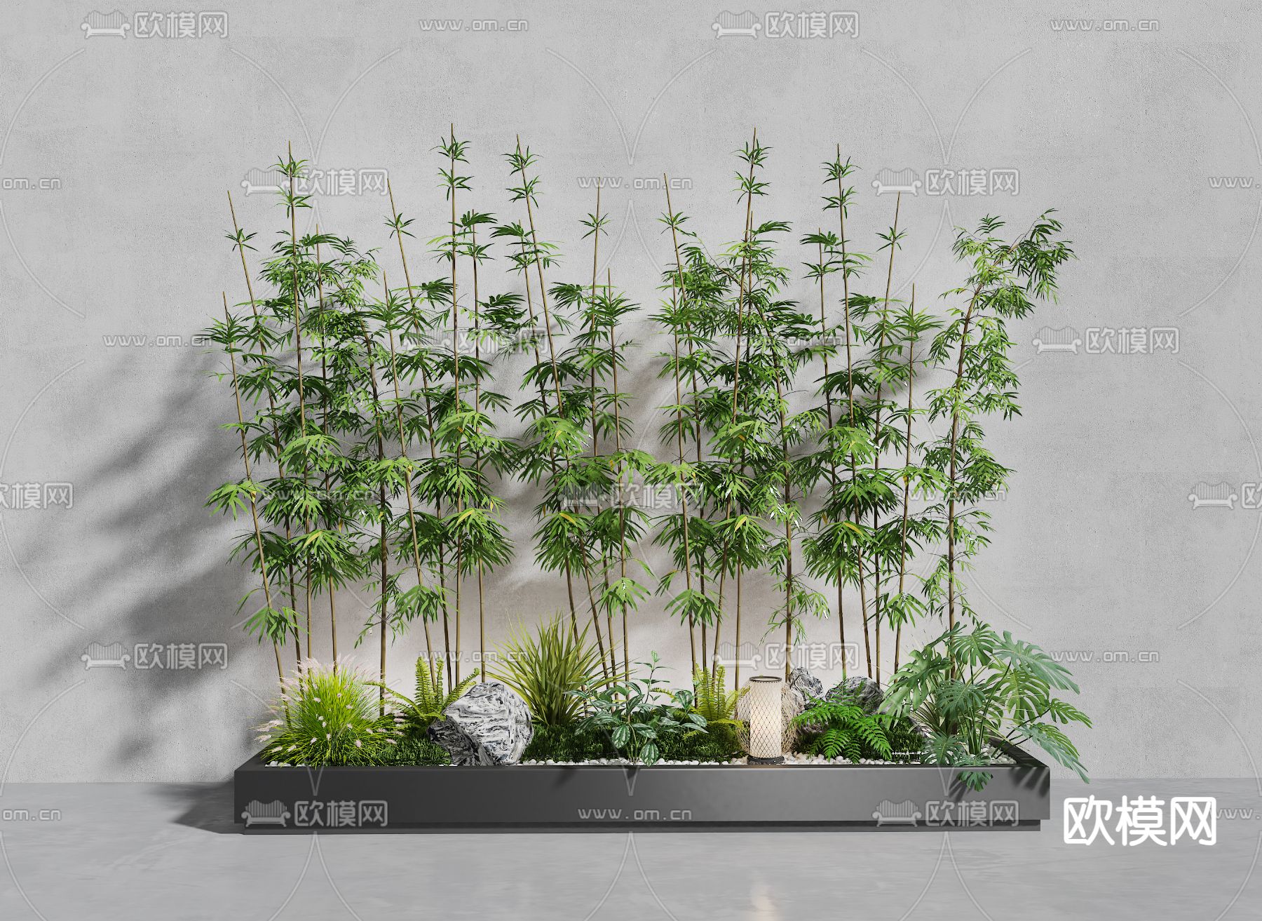 竹子 盆栽3d模型下载