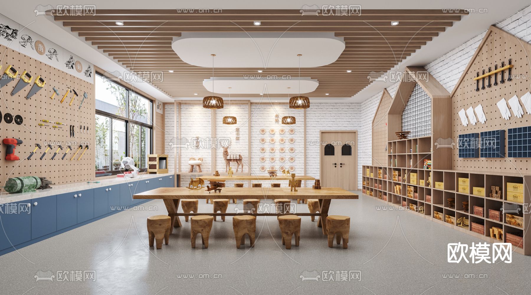 幼儿园 手工室3d模型下载