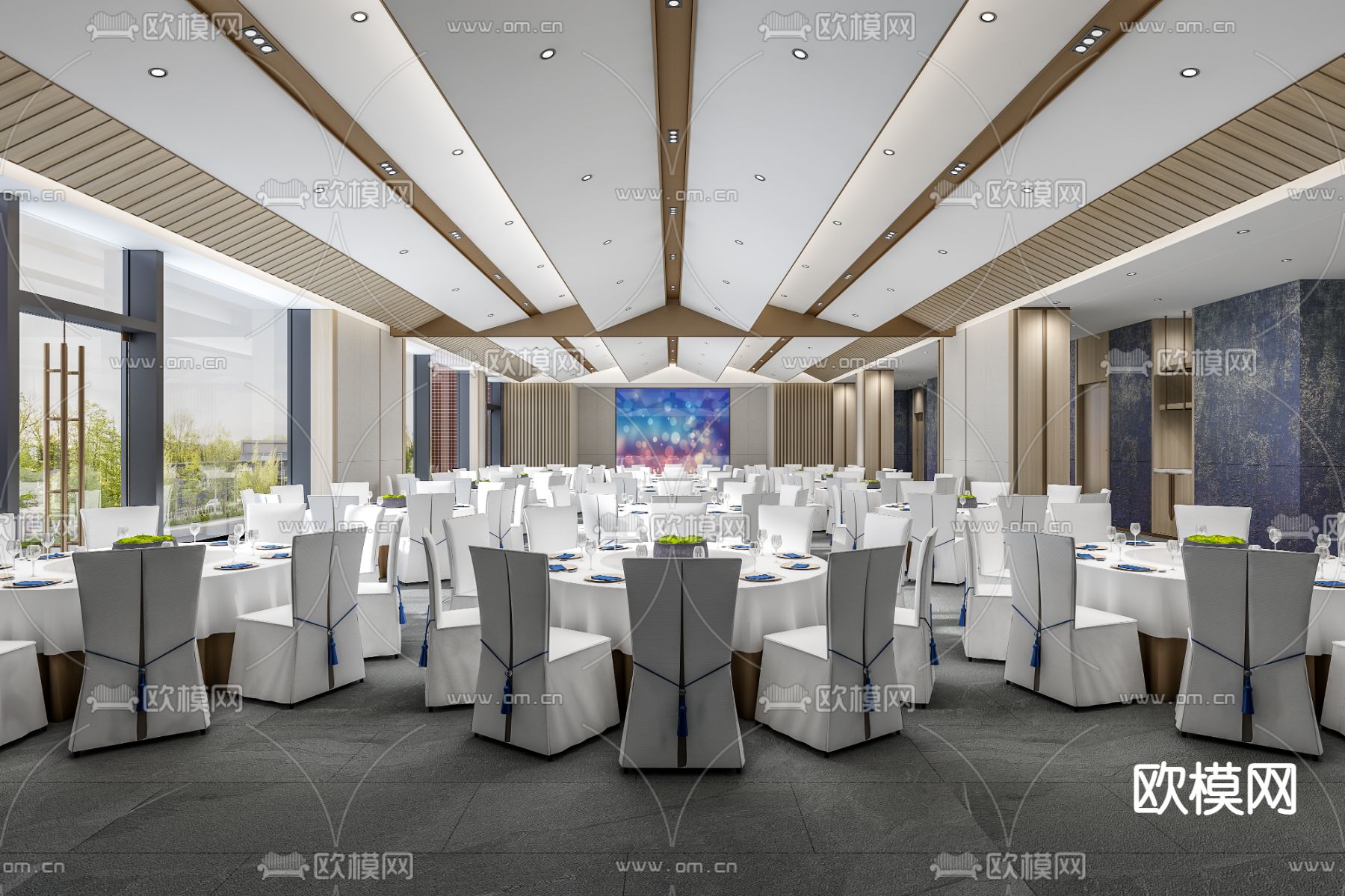 现代宴会厅3d模型