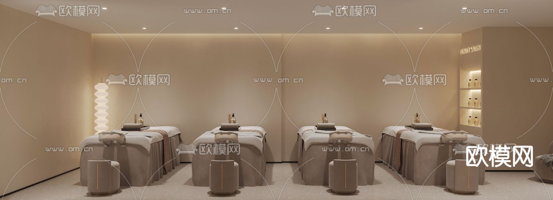 侘寂SPA 护理房 美容院3d模型下载（渲染图3）