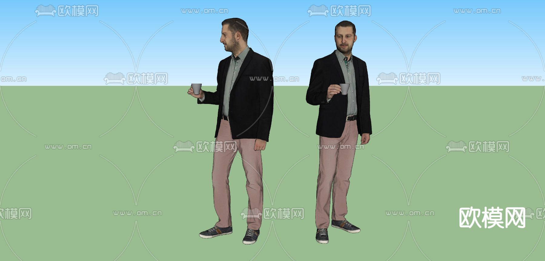 男人su模型下载（渲染图3）