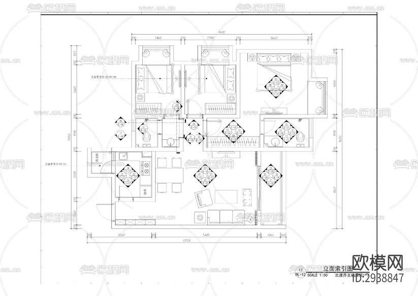 工業(yè)園區(qū)職工之家租賃房項目cad施工圖下載(渲染圖4)