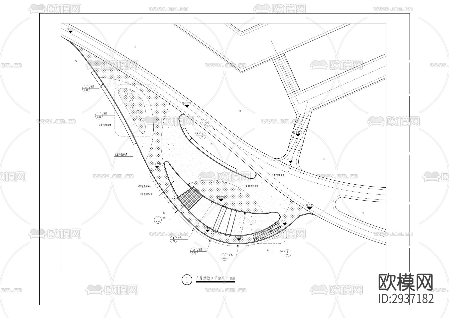 龙门桥滨江公园建设项目cad施工图下载（渲染图6）