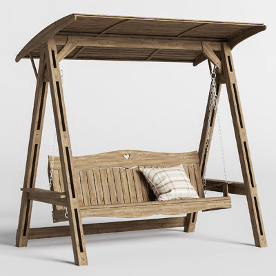  户外秋千 摇椅su模型 