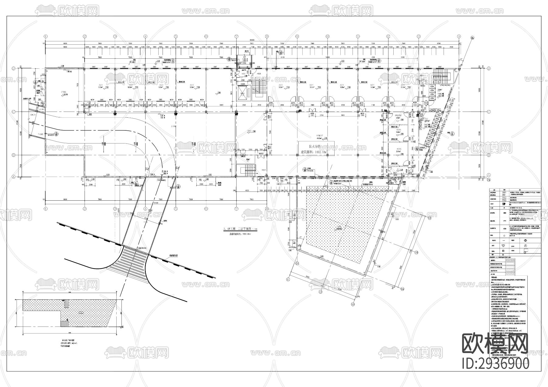 公交维修保养场项目cad施工图下载（渲染图6）