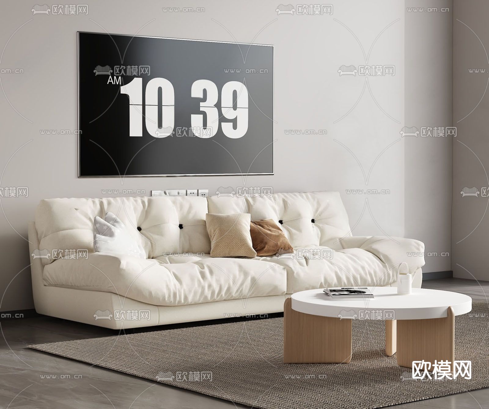 BAXTER 云朵多人沙发su模型下载（渲染图2）