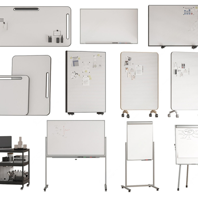 可移动写字白板su模型 