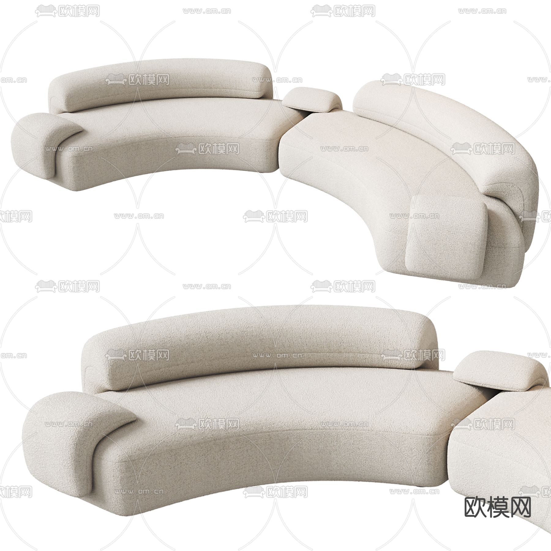 异形沙发 弧形沙发3d模型下载
