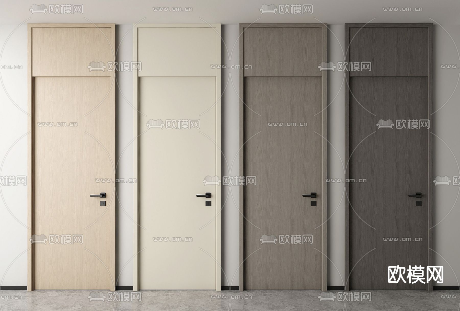 通顶门 平开门 卧室门 房门3d模型下载