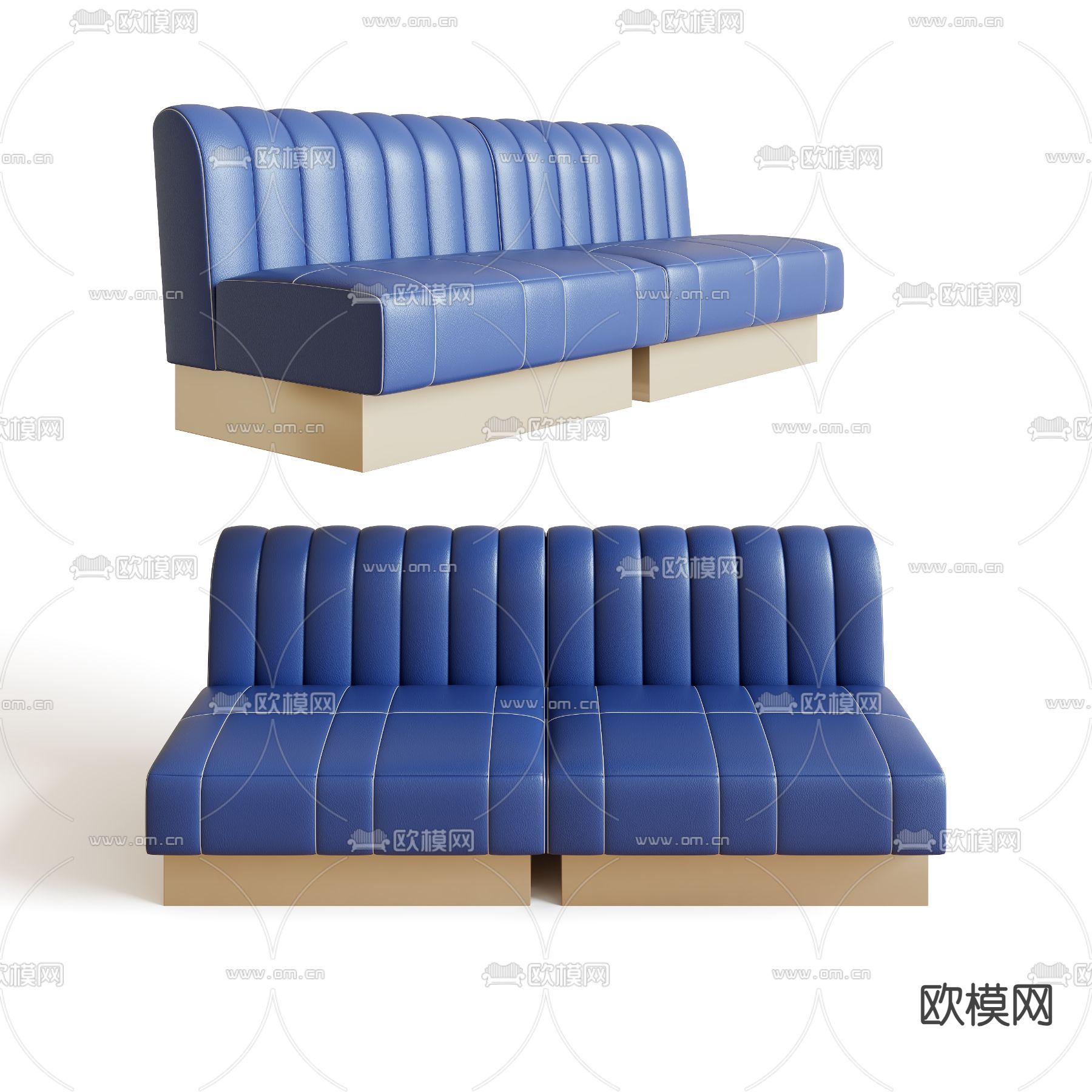 卡座沙发 双人沙发3d模型下载