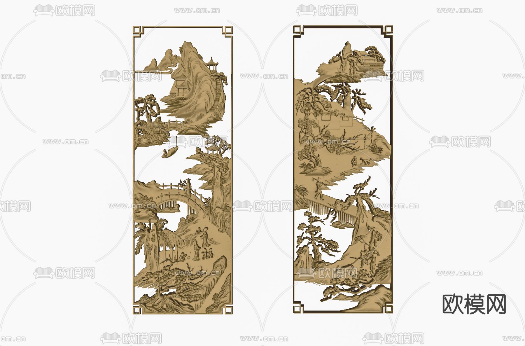 中式镂空雕花su模型下载（渲染图1）