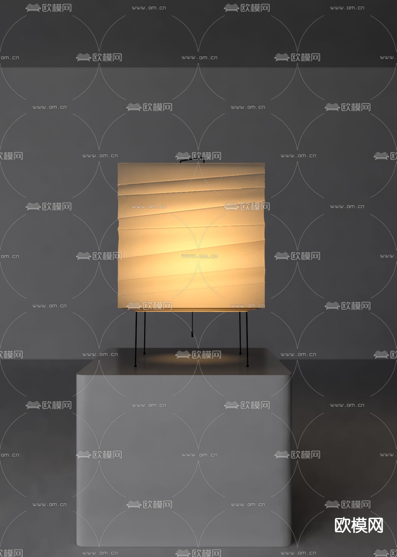 日式台灯su模型下载（渲染图2）