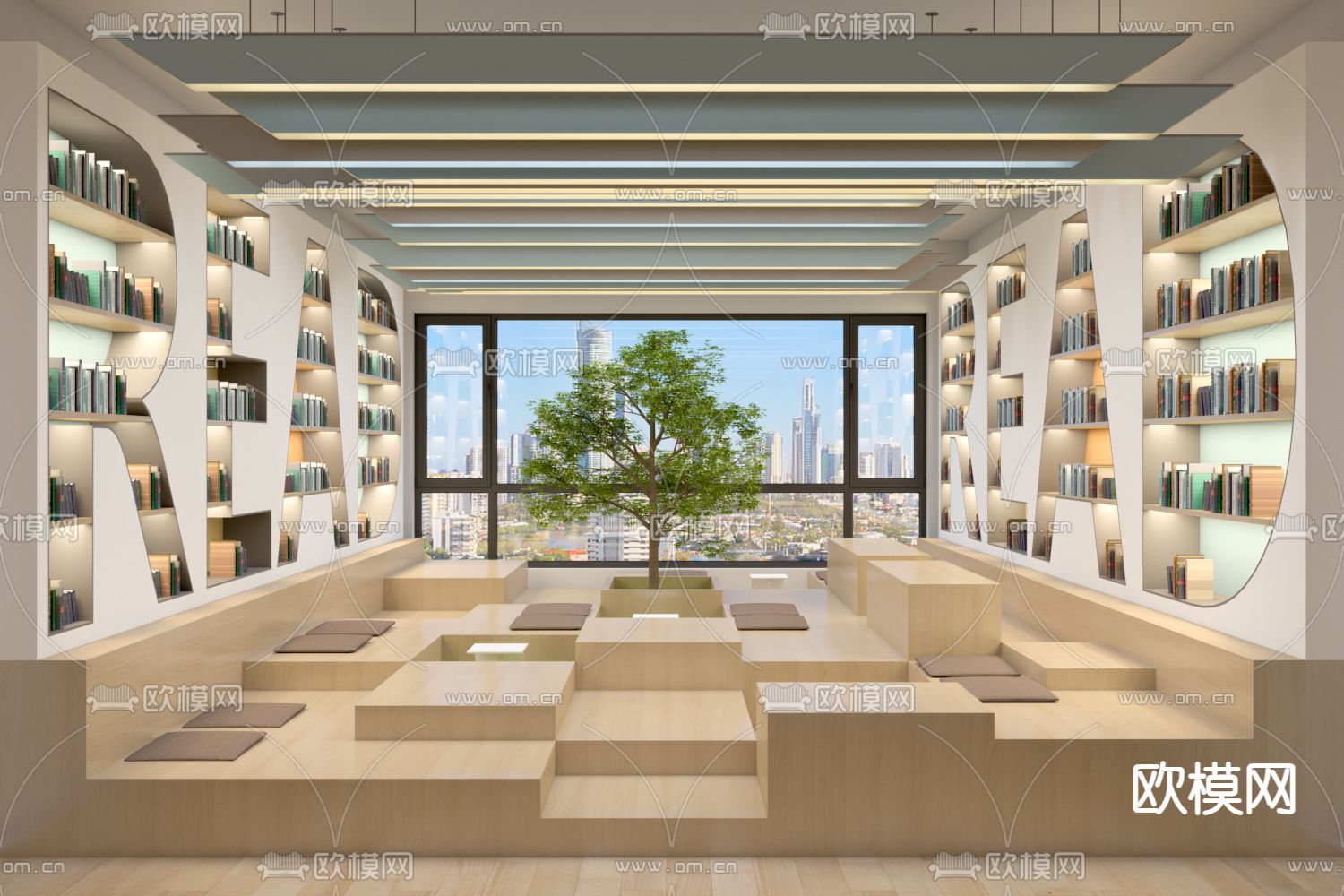 侘寂书店3d模型下载