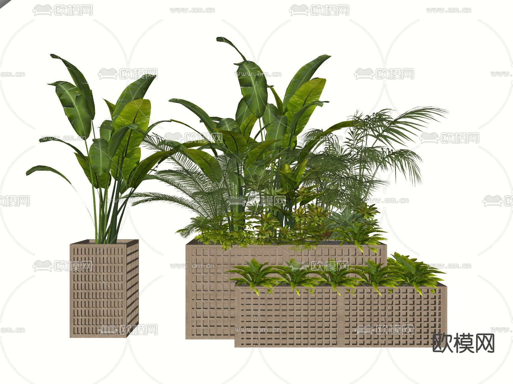 花坛 花箱su模型下载