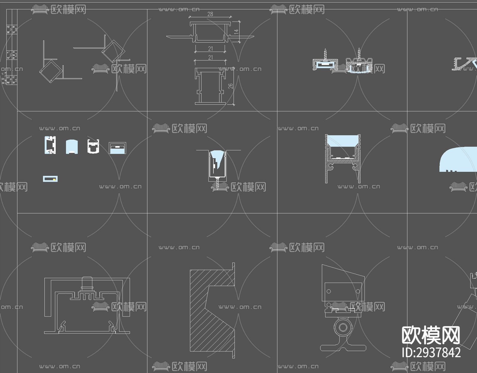 线性灯cad图库下载（渲染图5）
