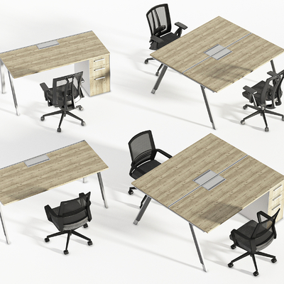  现代办公桌椅su模型 