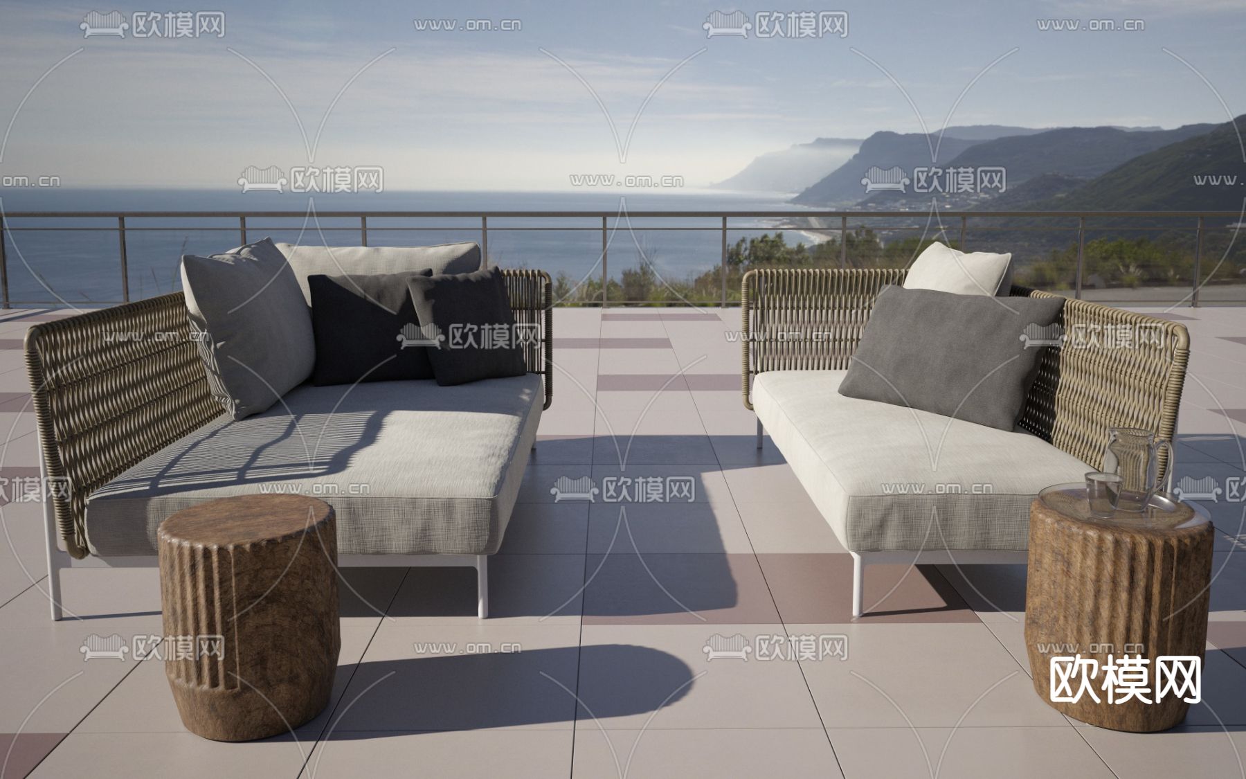 户外沙发3d模型下载