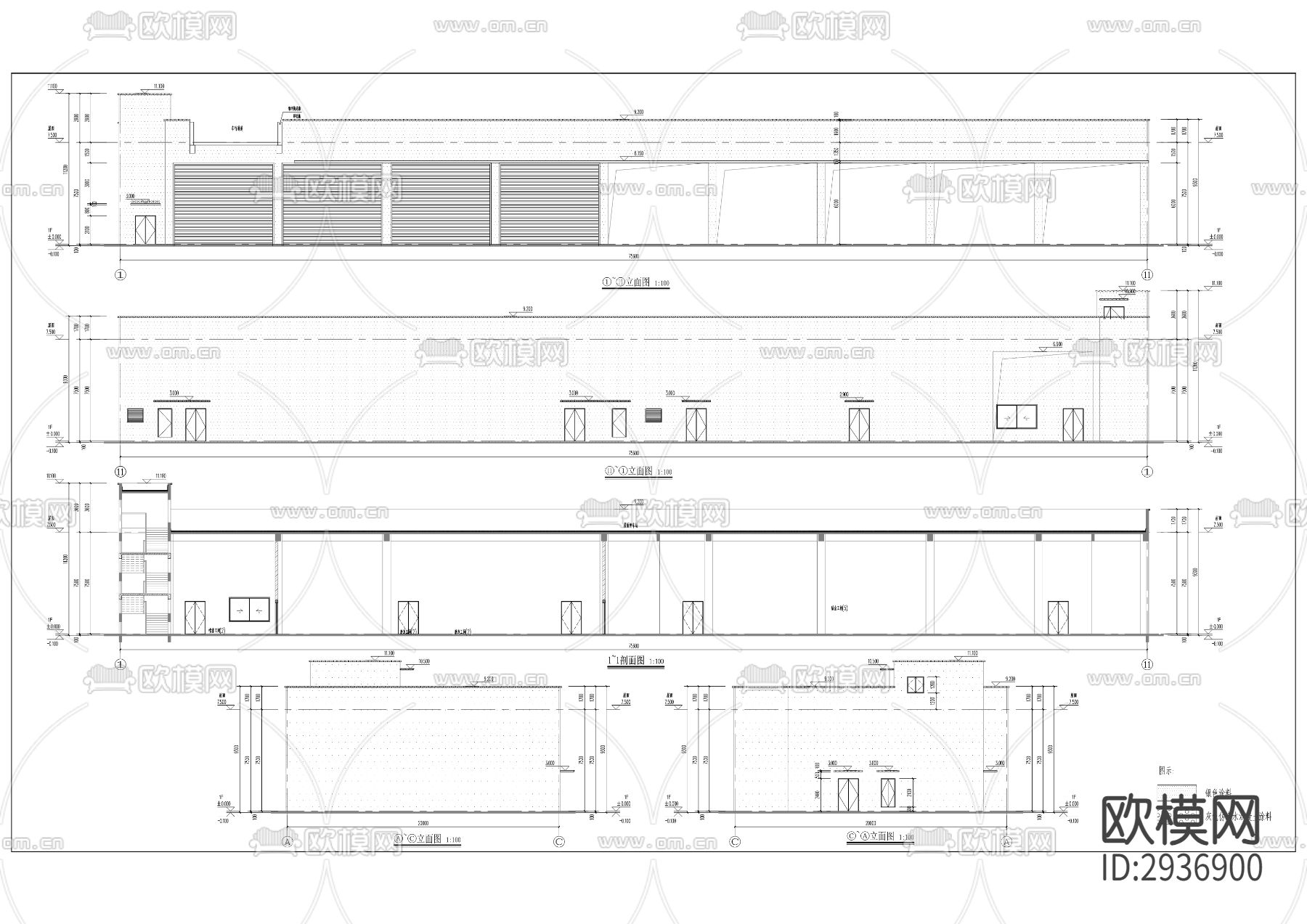 公交维修保养场项目cad施工图下载（渲染图8）