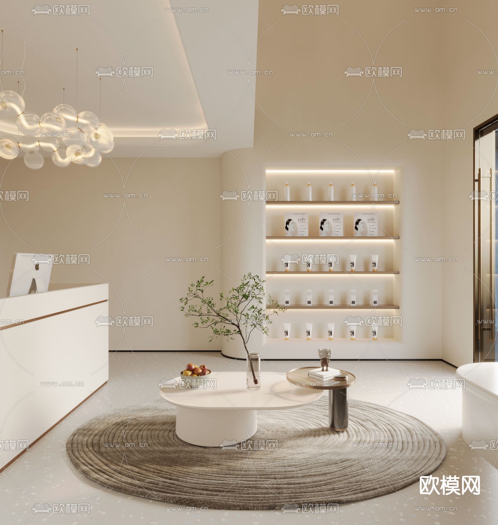 侘寂SPA 护理房 美容院3d模型下载（渲染图6）