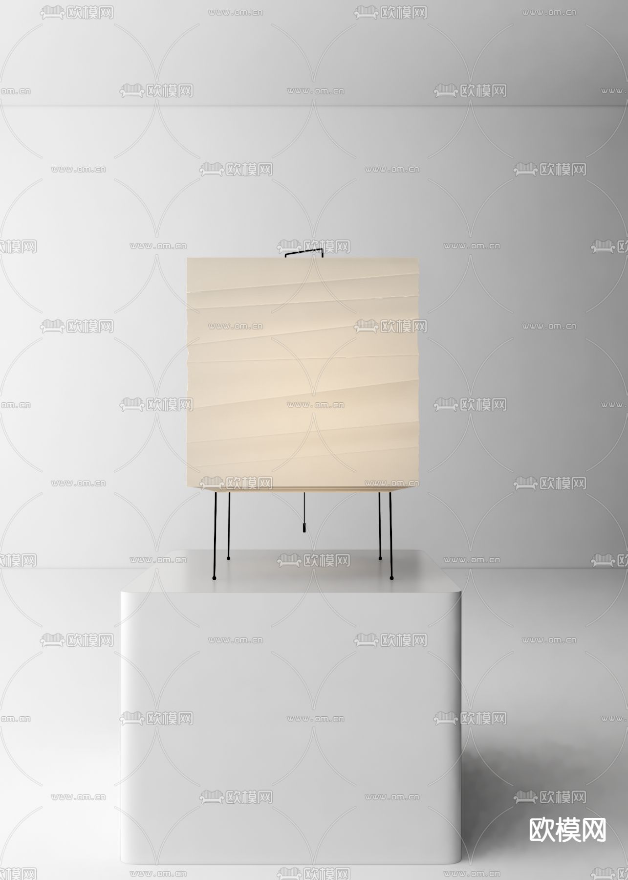 日式台灯su模型下载（渲染图1）