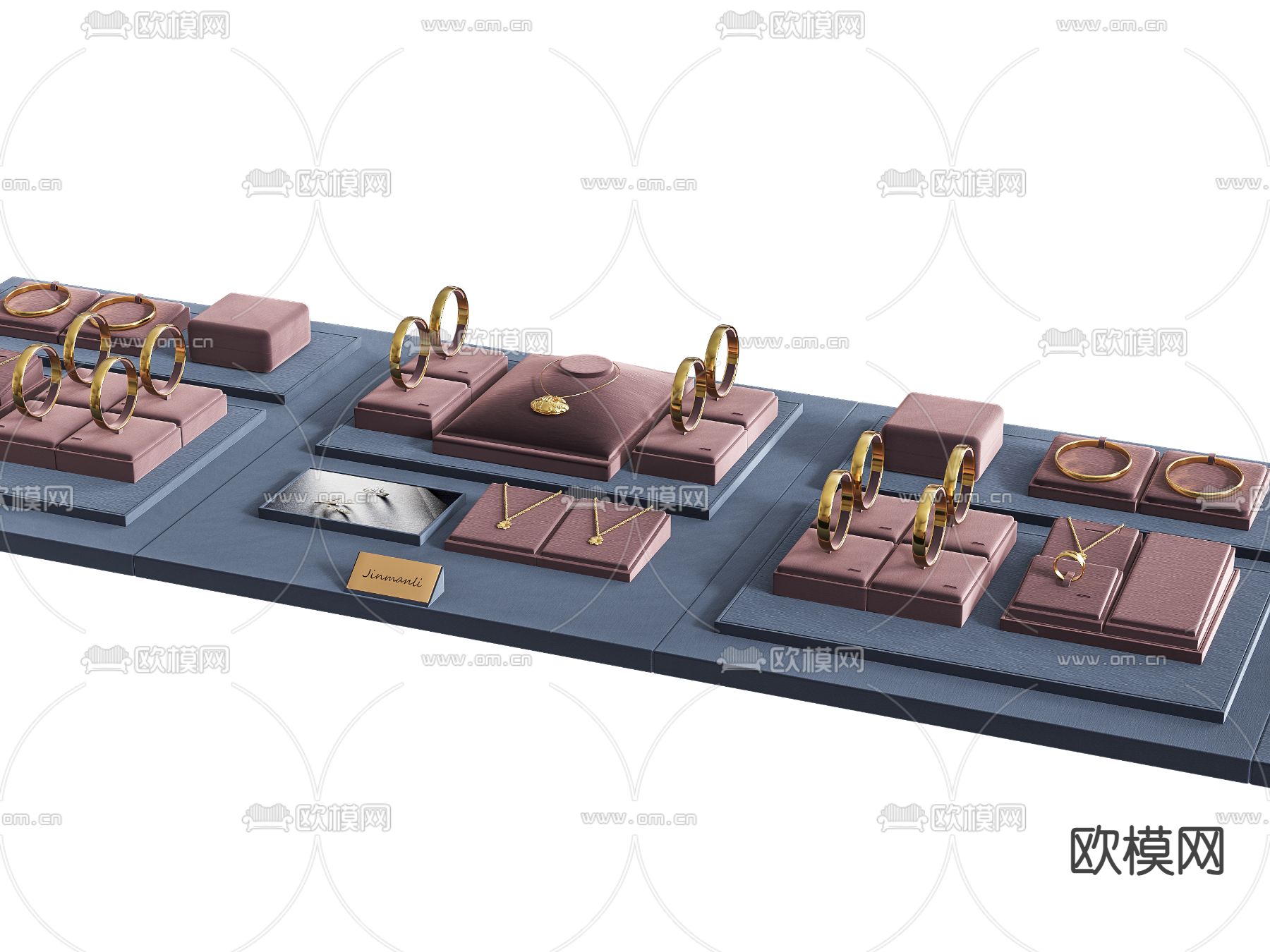 珠宝首饰 金银 首饰 戒指 手镯3d模型下载（渲染图1）