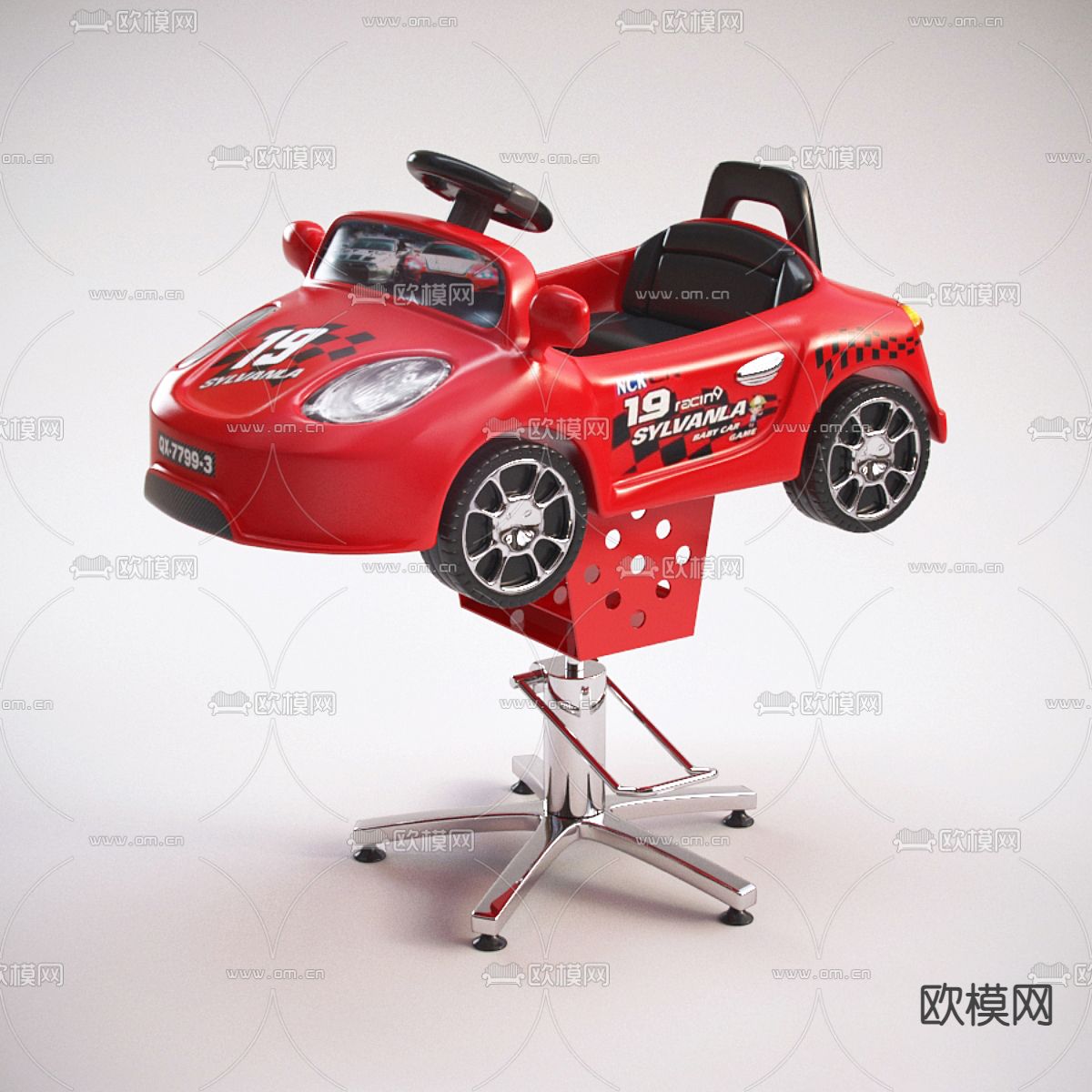 儿童理发座椅3d模型下载