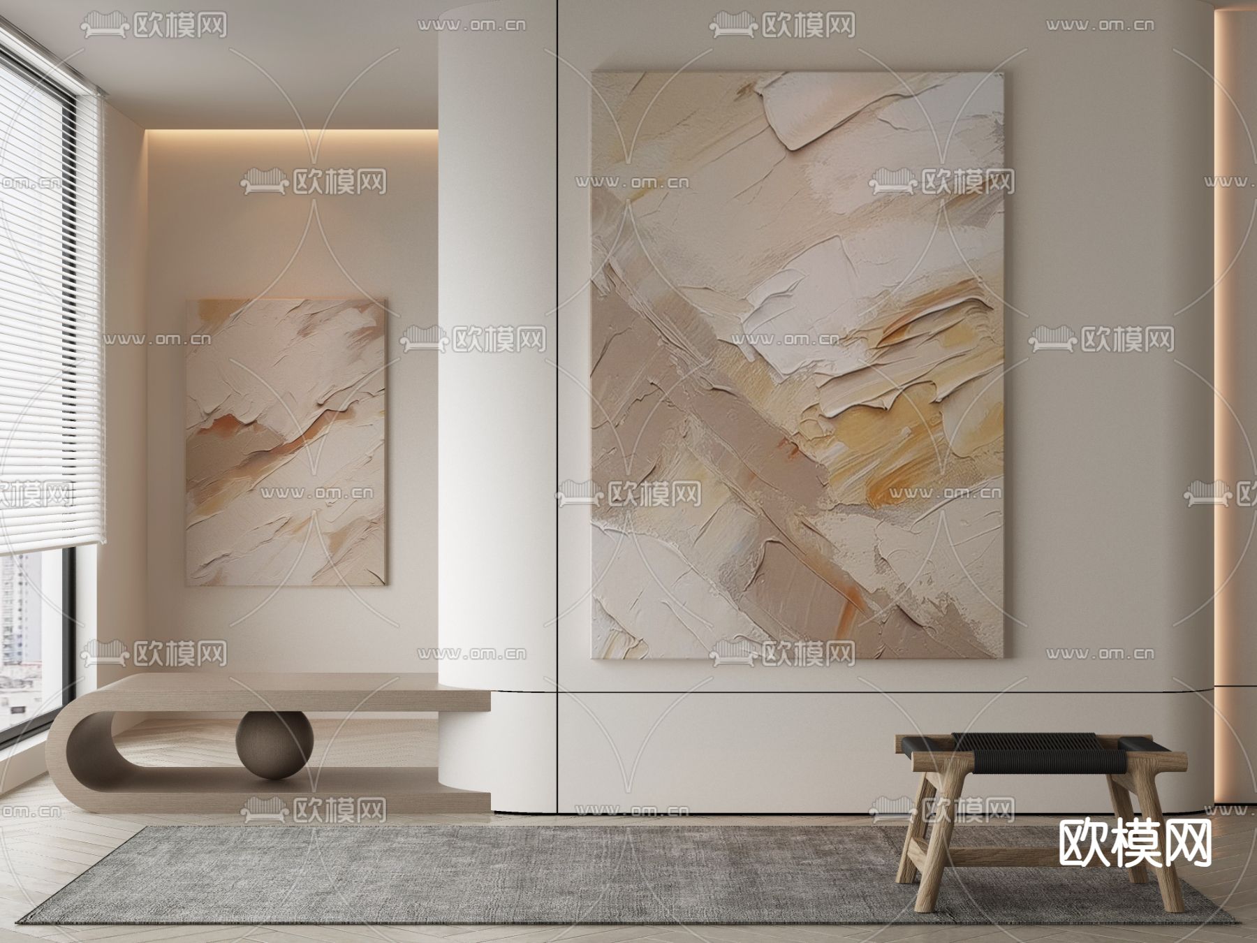 装饰画 肌理画 油画 抽象画3d模型下载