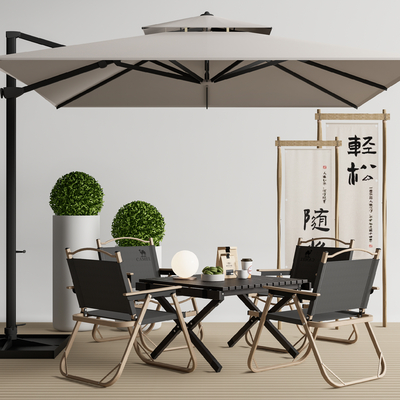露营户外桌椅su模型