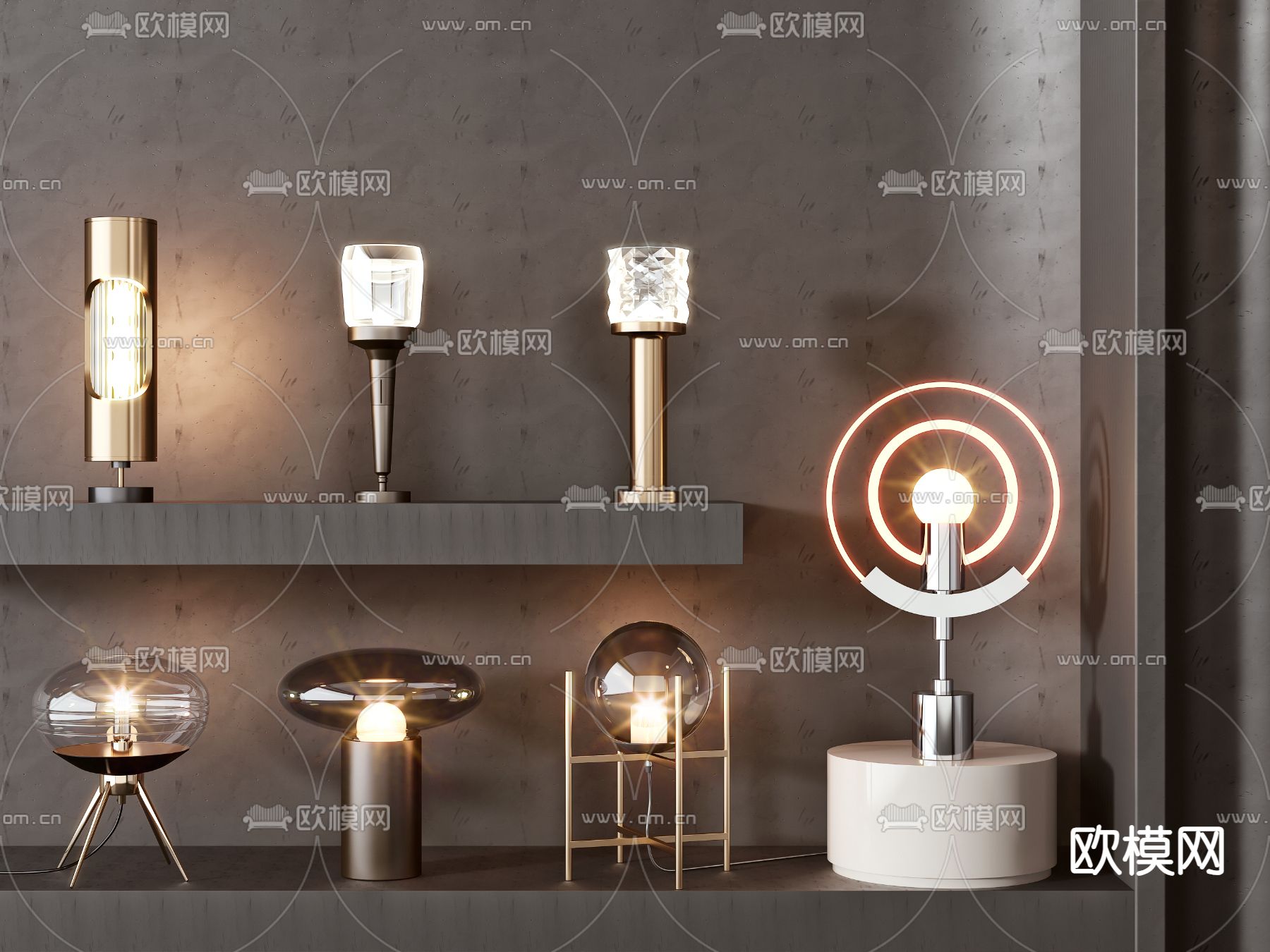 轻奢台灯3d模型下载