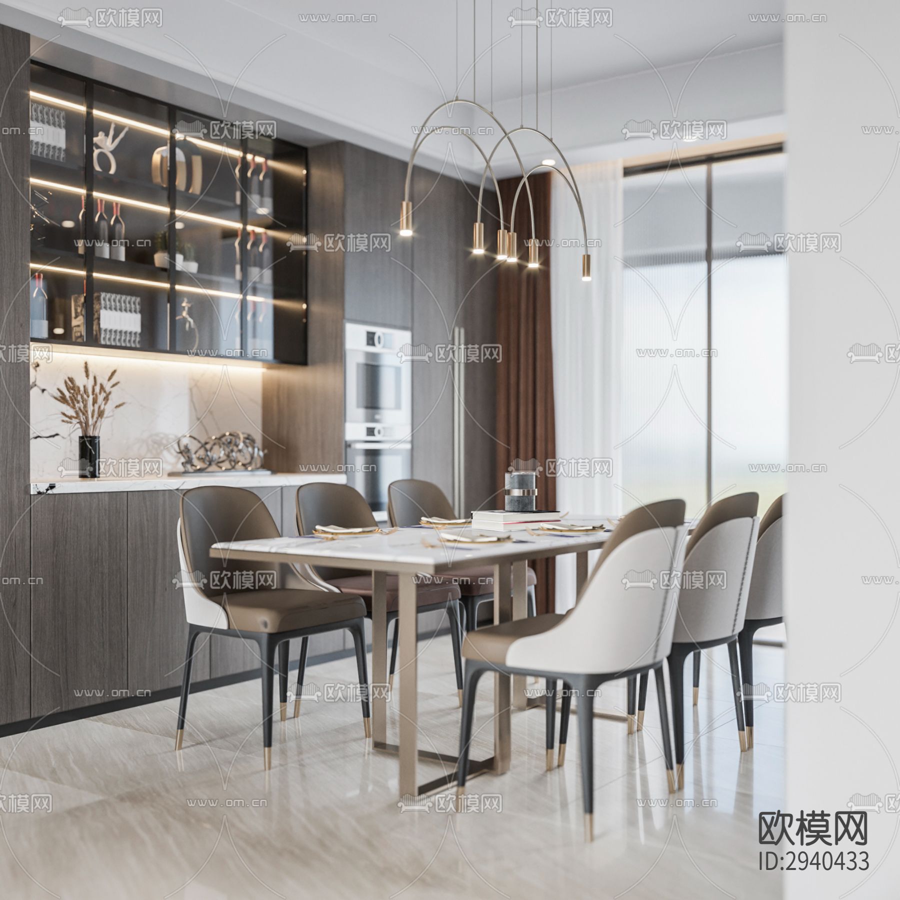 现代平层效果图下载（渲染图2）