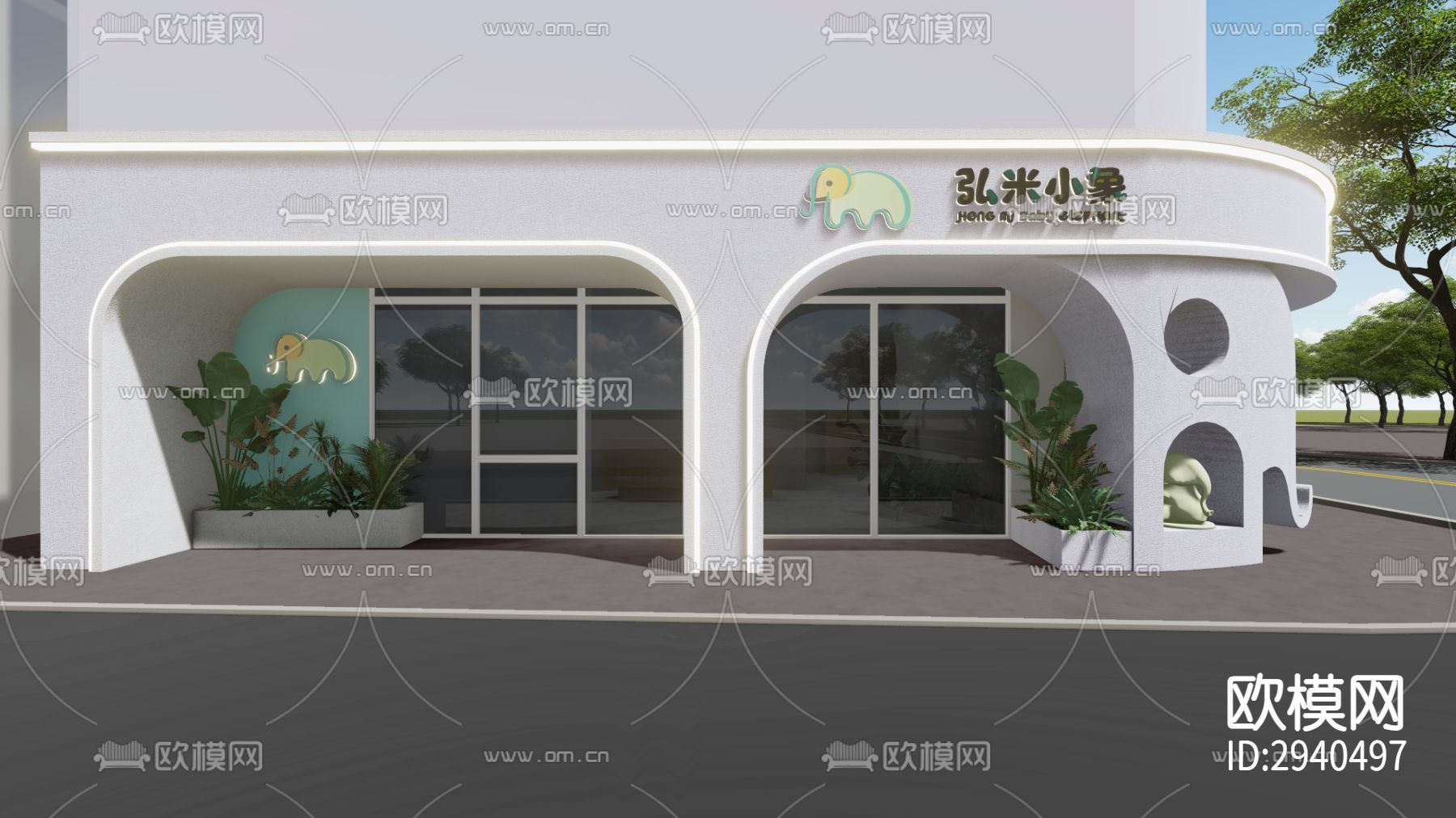 现代幼儿园效果图下载（渲染图10）