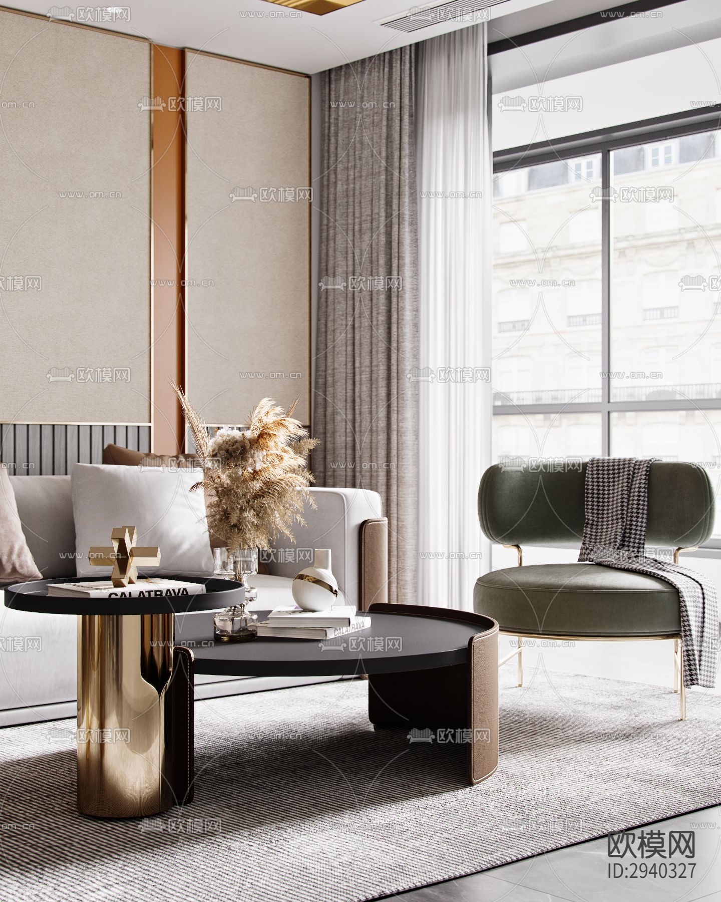 现代平层效果图下载（渲染图4）