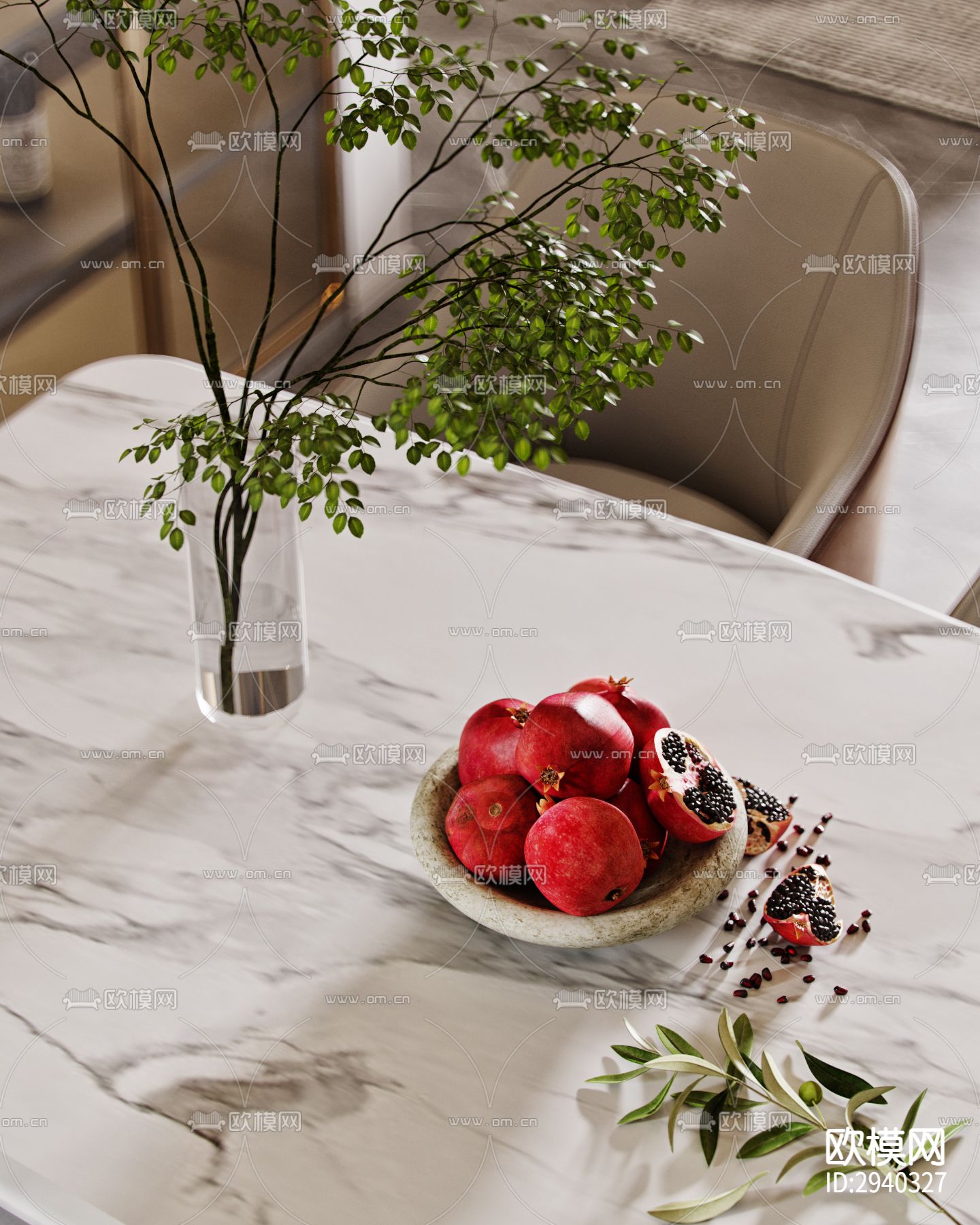 现代平层效果图下载（渲染图2）